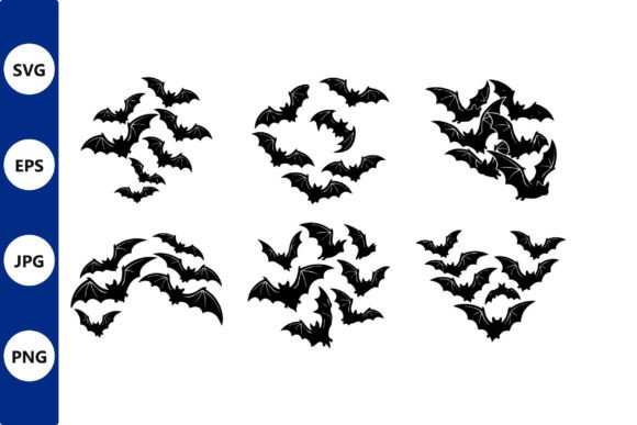 Bat Silhouettes Vector Design for Graphics & Illustrations