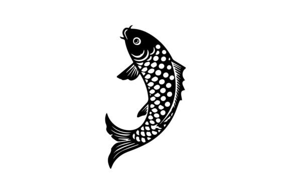 Black Silhouette Fish Illustration Graphics