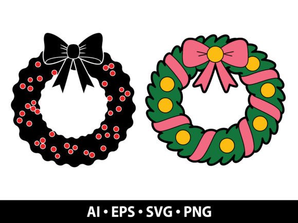 Christmas Wreath Vector Bundle: Graphics & Illustrations for Sellers