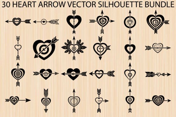 Heart Arrow Silhouette Bundle: Romantic Graphics & Illustrations