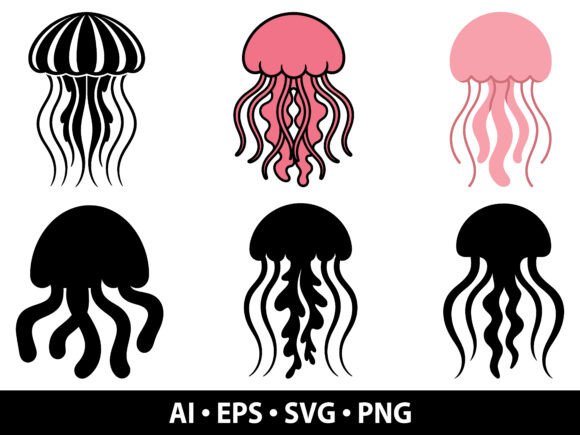 Jellyfish Vector SVG Bundle: Graphics & Illustrations