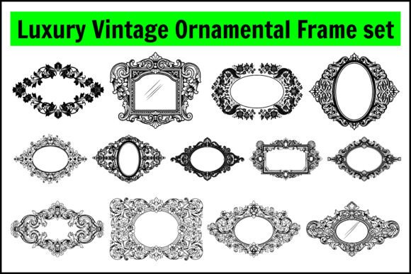 Luxury Vintage Ornamental Frame Set: Graphics & Illustrations for Handmade Brands