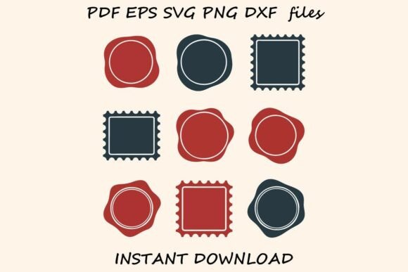 Minimal Wax Seal Postage Stamp Bundle