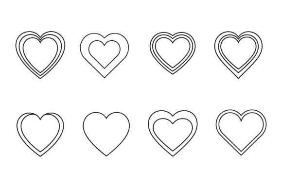 Outline Heart SVG Bundle Set