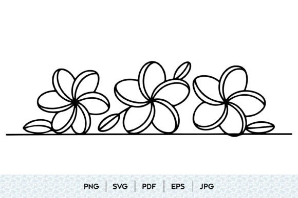 Plumeria Flower Border SVG