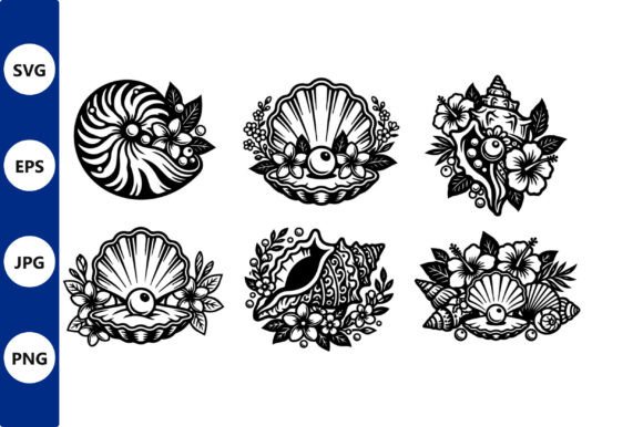 Shell Pattern Set Vector Art: Graphics & Illustrations for Coastal Branding