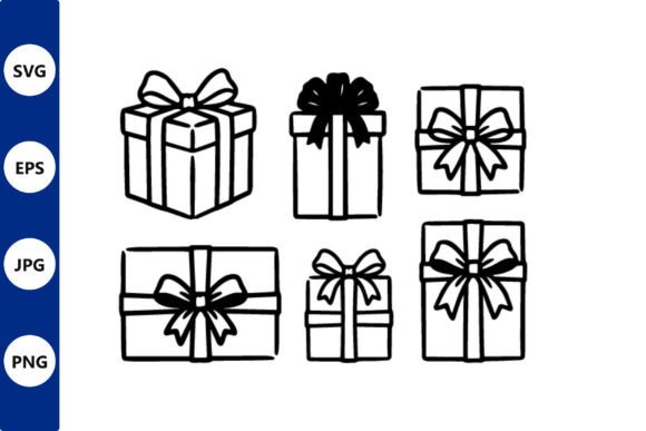 Six Gift Boxes Line Art: An Embroidery Designer's Review