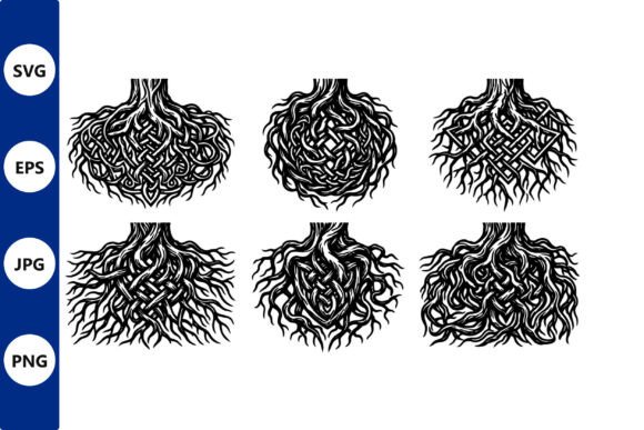 Tangled Root Knot Vector Design: Graphics & Illustrations