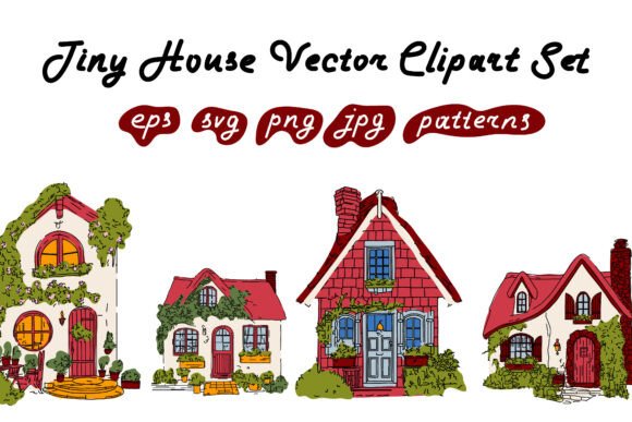 Tiny House Vector Clipart Set: Graphics & Illustrations for Sellers