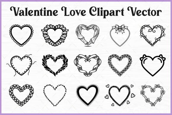 Valentine Love Heart Clipart PNG Set: Graphics & Illustrations