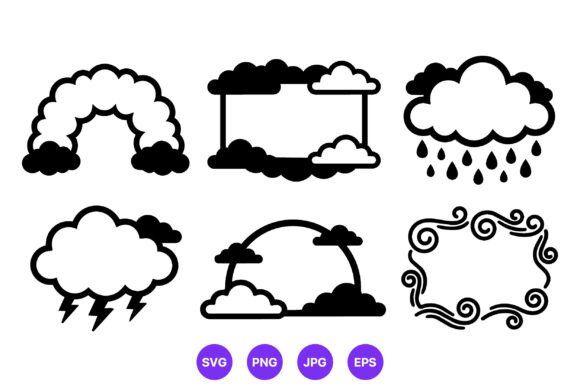 Versatile Black & White Weather Icons for Modern Graphics