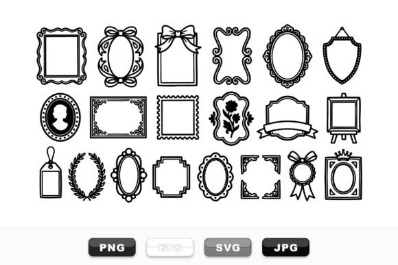 Vintage Frame and Label Clipart Set: Elegant Graphics & Illustrations